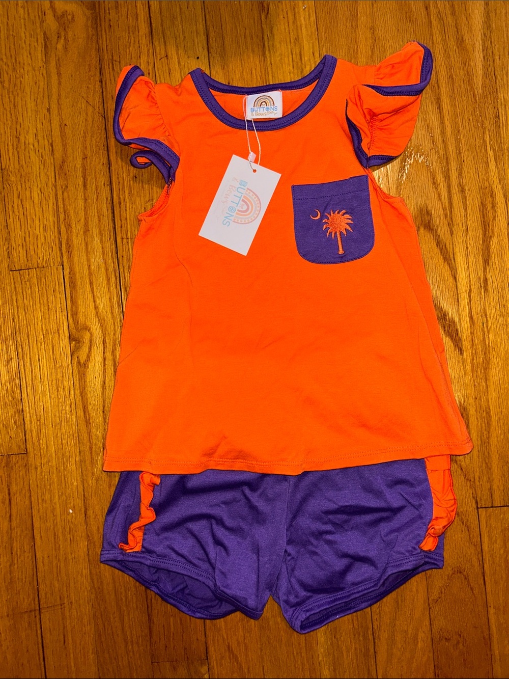 Purple and Orange Clemson South Carolina Shorts Set Sz. 4T NWT